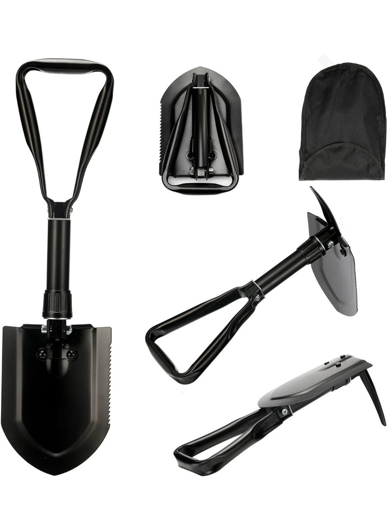 Folding Shovel– Entrenching Tool 18.25 Inch Foldable Camping Shovel w/Wood Saw Edge and Tactical Shovel Carry Case - Image 1